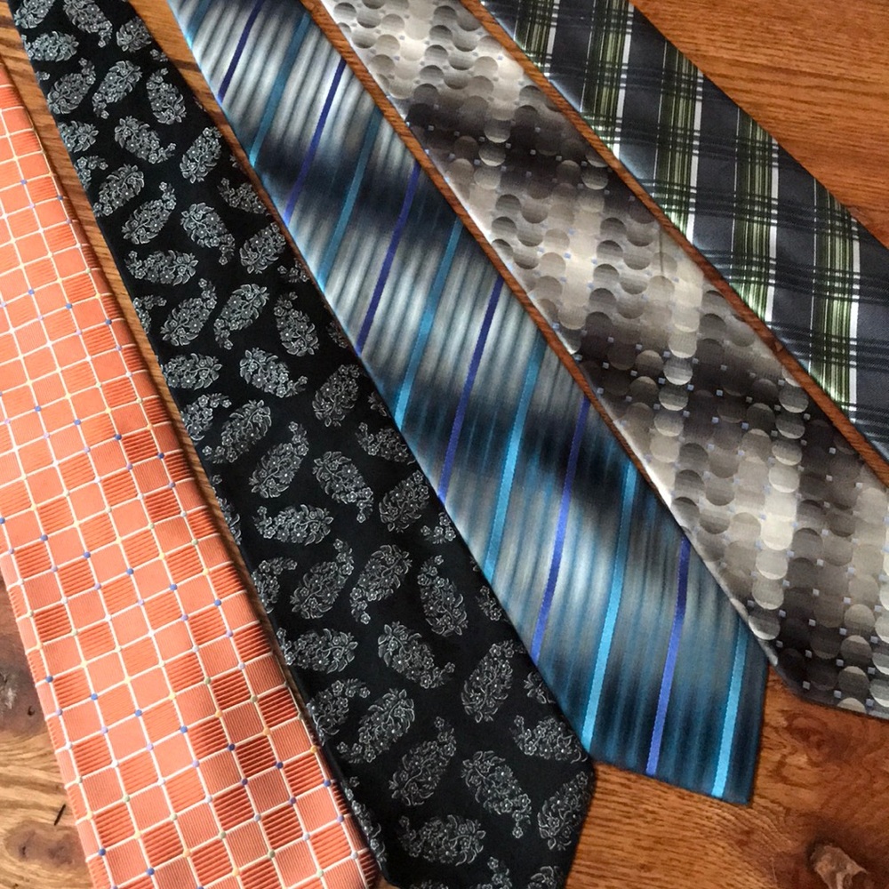 100% SILK Ties LOT of 5 all in Excellent Used Condition  EUC